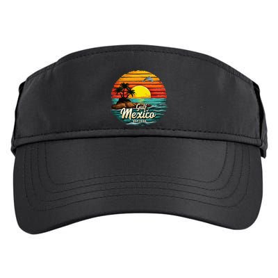 Gulf Of Mexico Since 1550 Retro Vintage Beach Palm Adult Drive Performance Visor