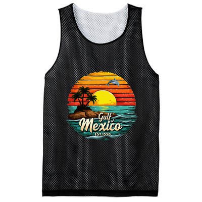 Gulf Of Mexico Since 1550 Retro Vintage Beach Palm Mesh Reversible Basketball Jersey Tank