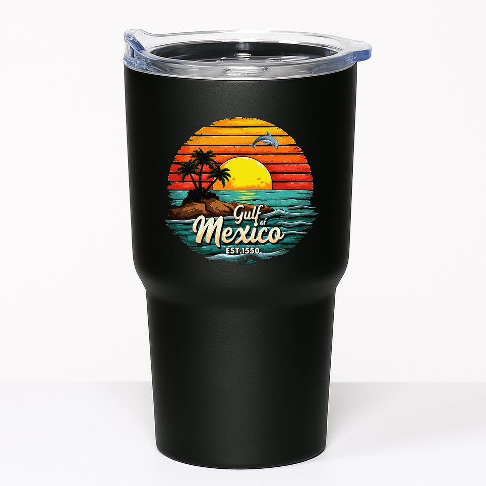 Gulf Of Mexico Since 1550 Retro Vintage Beach Palm Tumbler