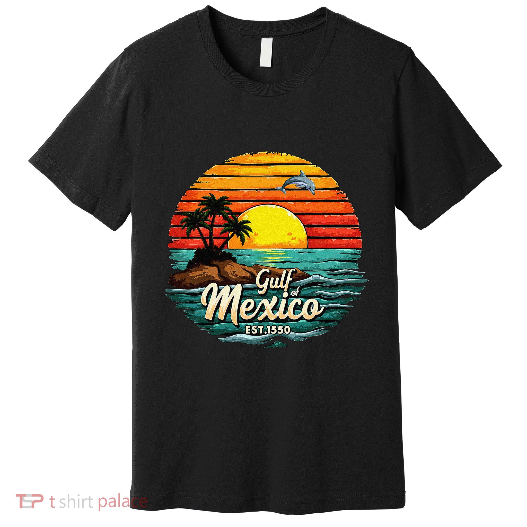 Gulf Of Mexico Since 1550 Retro Vintage Beach Palm Premium T-Shirt