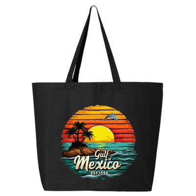 Gulf Of Mexico Since 1550 Retro Vintage Beach Palm 25L Jumbo Tote