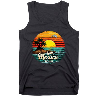 Gulf Of Mexico Since 1550 Retro Vintage Beach Palm Tank Top