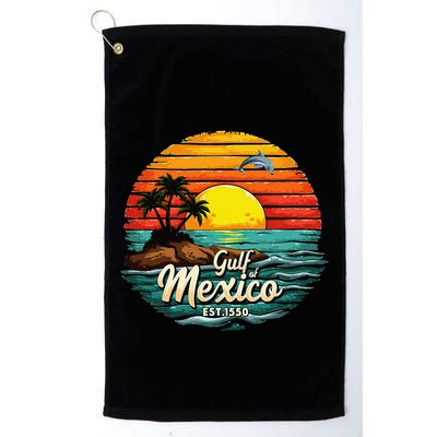 Gulf Of Mexico Since 1550 Retro Vintage Beach Palm Golf Towel