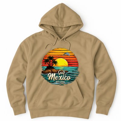 Gulf Of Mexico Since 1550 Retro Vintage Beach Palm Hoodie