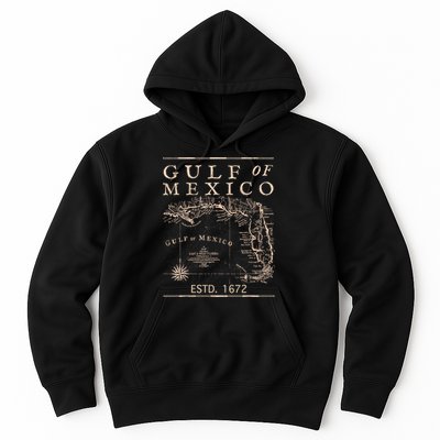 Gulf Of Mexico Since 1672 Historic Map Retro Gulf Beach Hoodie