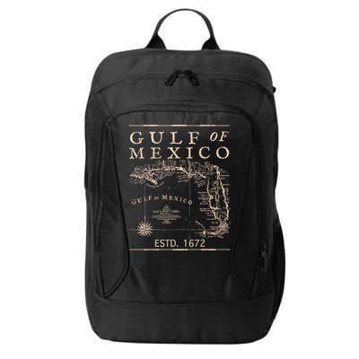 Gulf Of Mexico Since 1672 Historic Map Retro Gulf Beach City Backpack