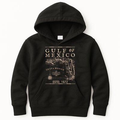 Gulf Of Mexico Since 1672 Historic Map Retro Gulf Beach Kids Hoodie