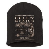Gulf Of Mexico Since 1672 Historic Map Retro Gulf Beach Short Acrylic Beanie