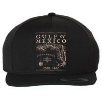 Gulf Of Mexico Since 1672 Historic Map Retro Gulf Beach Wool Snapback Cap