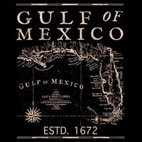 Gulf Of Mexico Since 1672 Historic Map Retro Gulf Beach Zip Tote Bag