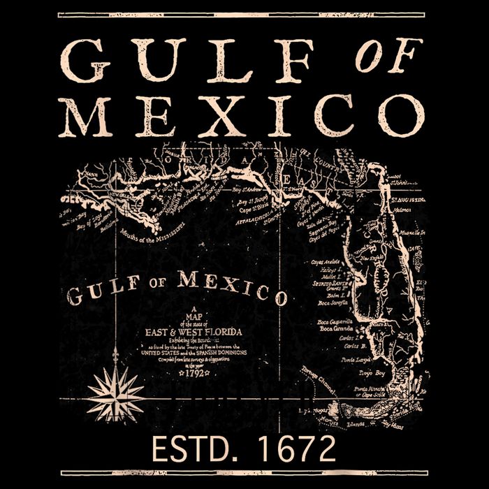 Gulf Of Mexico Since 1672 Historic Map Retro Gulf Beach Zip Tote Bag