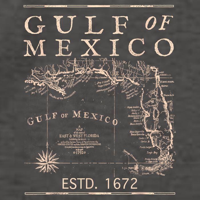 Gulf Of Mexico Since 1672 Historic Map Retro Gulf Beach Vector Backpack