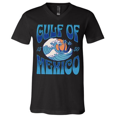 Gulf Of Mexico Est 1550 Retro Vintage Beach V-Neck T-Shirt
