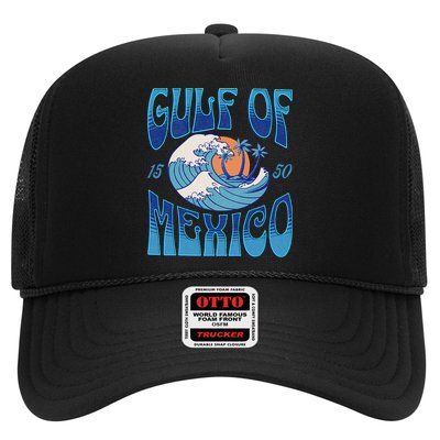 Gulf Of Mexico Est 1550 Retro Vintage Beach Trucker Hat