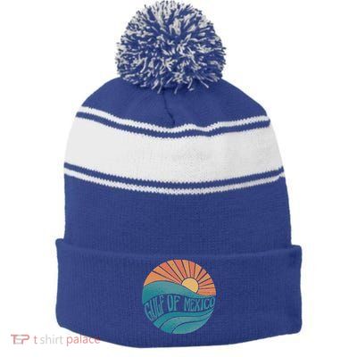Gulf Of Mexico Stripe Pom Pom Beanie