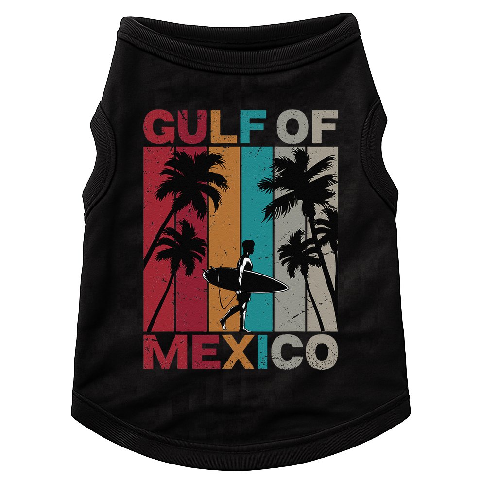 Gulf Of Mexico Retro Vintage Beach .Png Doggie Tank