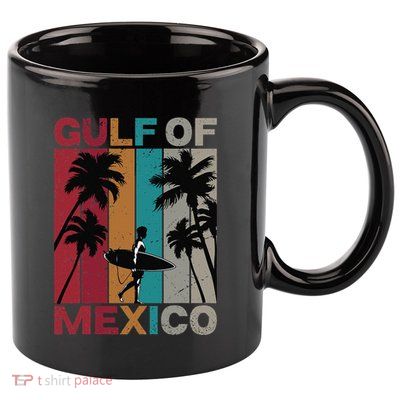 Gulf Of Mexico Retro Vintage Beach .Png 11oz C Handle Ceramic Mug