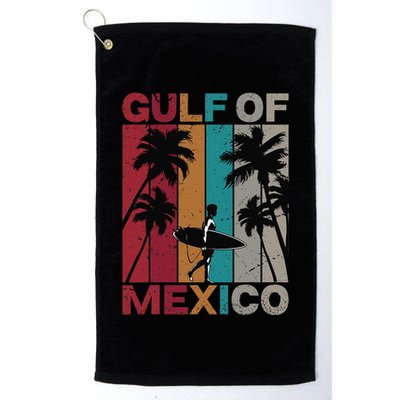 Gulf Of Mexico Retro Vintage Beach .Png Golf Towel
