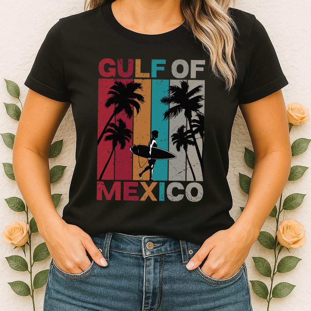 Gulf Of Mexico Retro Vintage Beach .Png Womens T-Shirt
