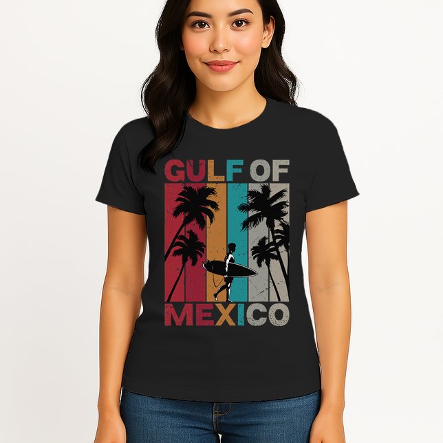 Gulf Of Mexico Retro Vintage Beach .Png Womens T-Shirt