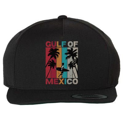 Gulf Of Mexico Retro Vintage Beach .Png Wool Snapback Cap