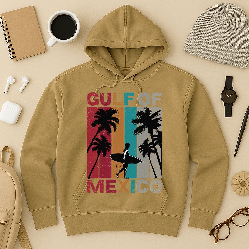 Gulf Of Mexico Retro Vintage Beach .Png Hoodie