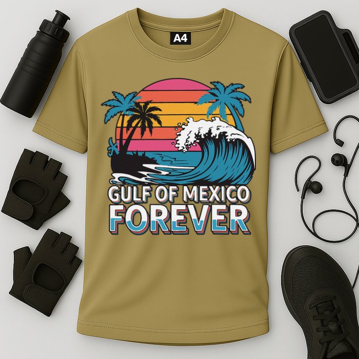 Gulf Of Mexico Oceanic Basin Tourist Spot Travel Cooling Performance Crew T-Shirt
