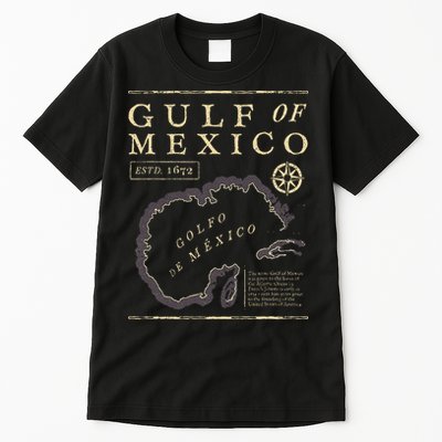 Gulf Of Mexico 1672 Historic Map Tall T-Shirt