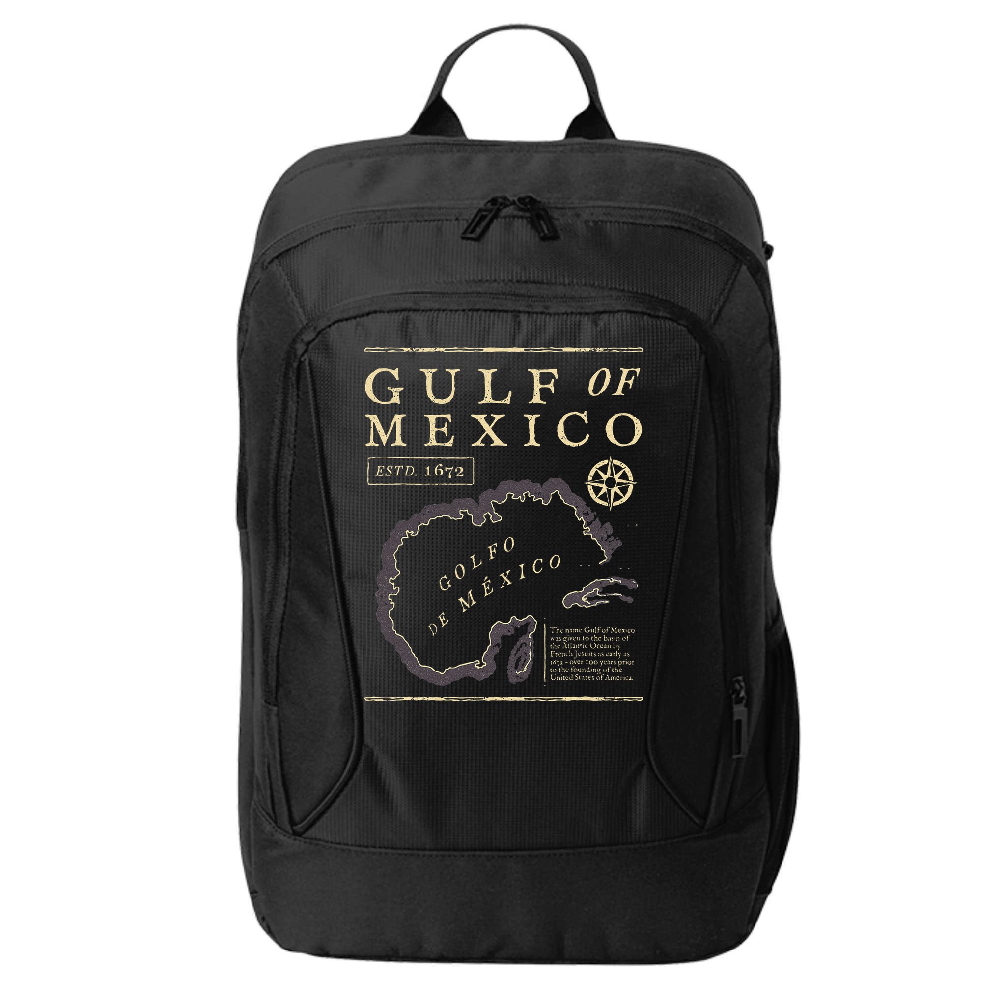 Gulf Of Mexico 1672 Historic Map City Backpack