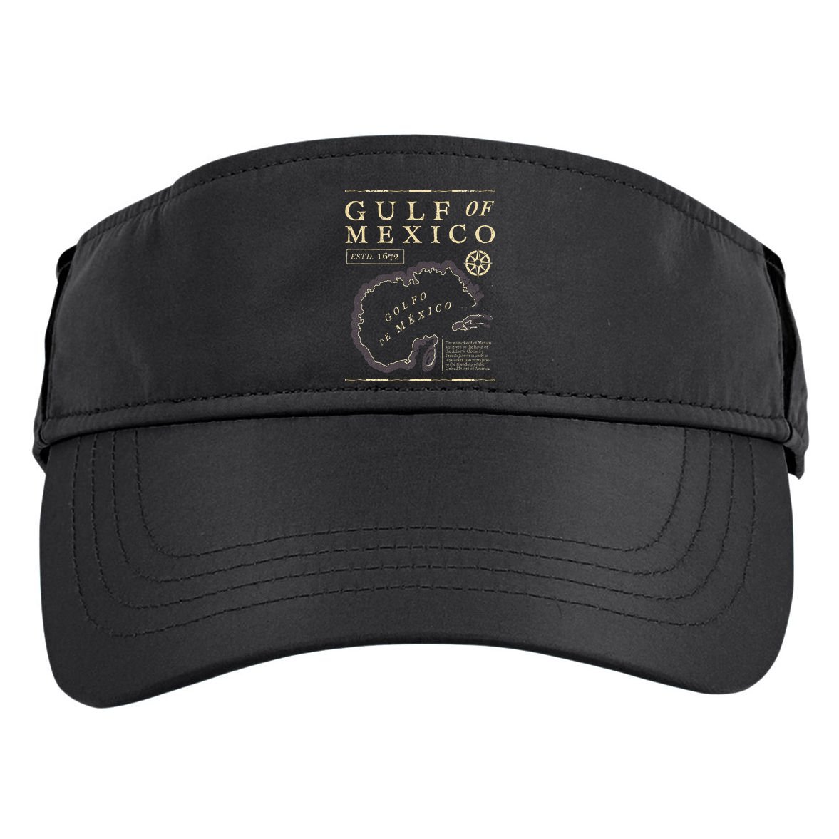 Gulf Of Mexico 1672 Historic Map Adult Drive Performance Visor
