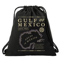Gulf Of Mexico 1672 Historic Map Drawstring Bag