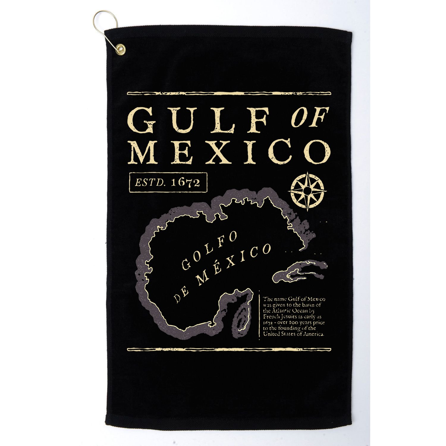 Gulf Of Mexico 1672 Historic Map Golf Towel