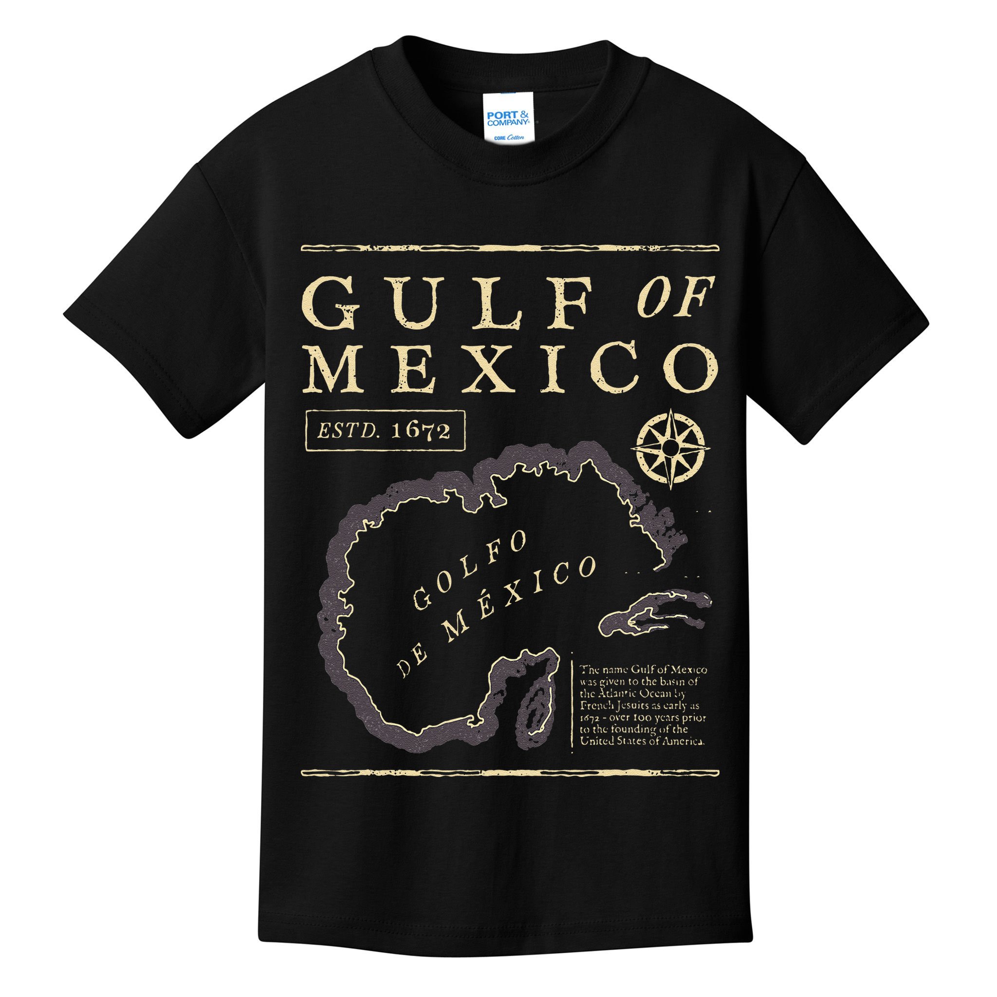 Gulf Of Mexico 1672 Historic Map Kids T-Shirt