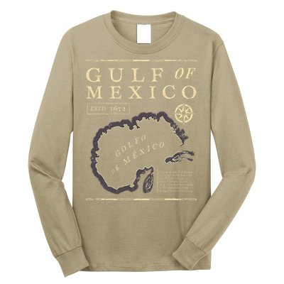 Gulf Of Mexico 1672 Historic Map Long Sleeve Shirt