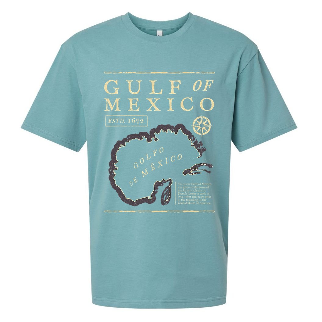 Gulf Of Mexico 1672 Historic Map Sueded Cloud Jersey T-Shirt