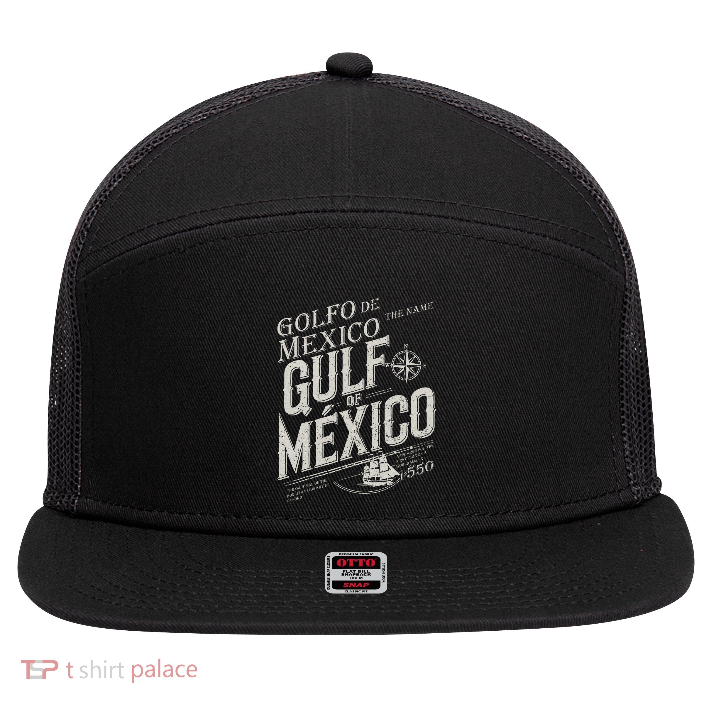 Gulf Of Mexico Since 1550 History Origin Facts 7 Panel Mesh Trucker Snapback Hat