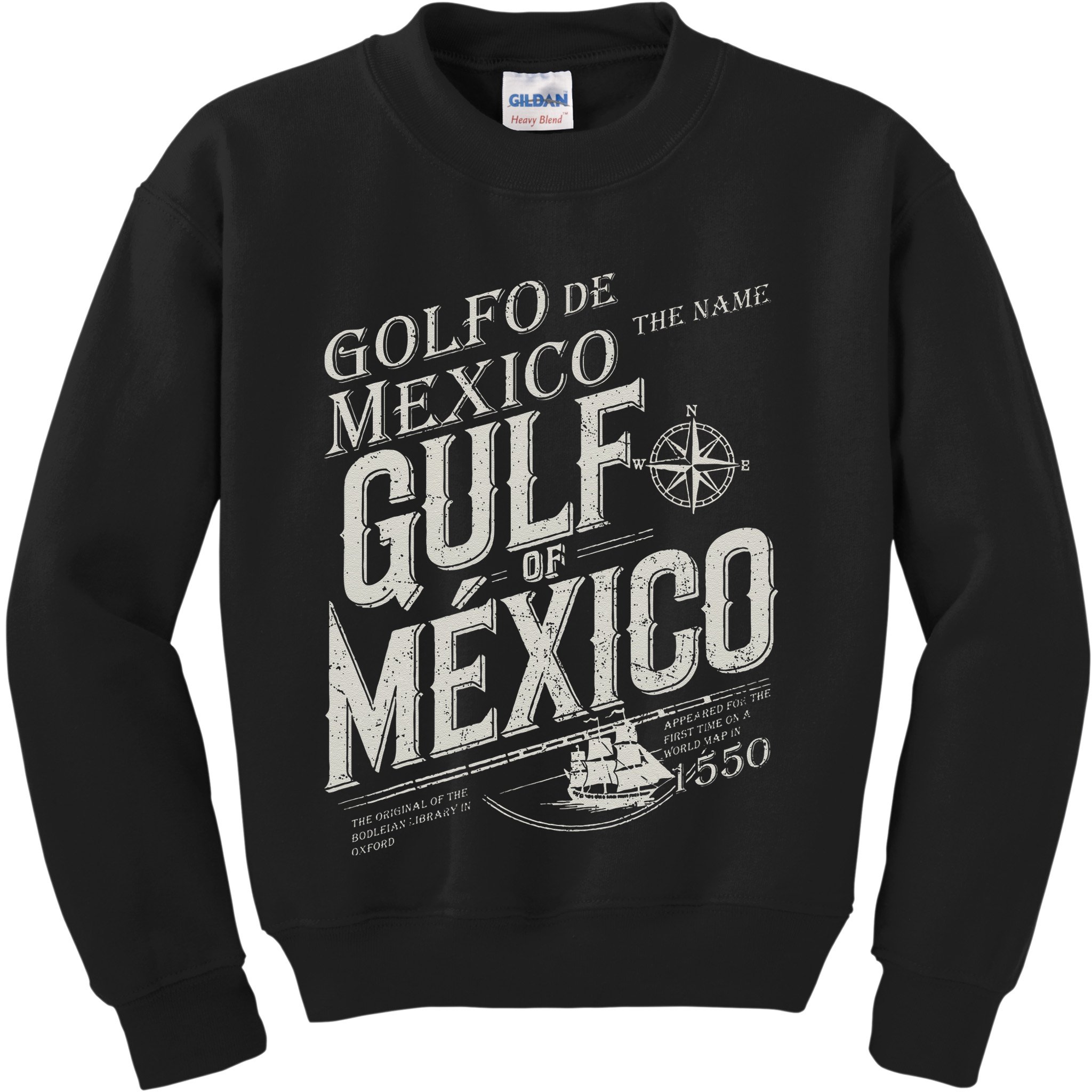 Gulf Of Mexico Since 1550 History Origin Facts Kids Sweatshirt