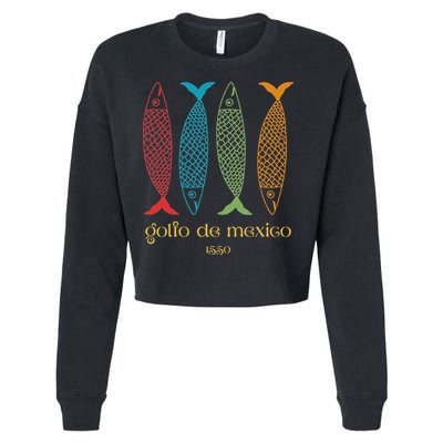 Gulf Of Mexico Golfo De MéXico 1550 Sardine Cropped Pullover Crew