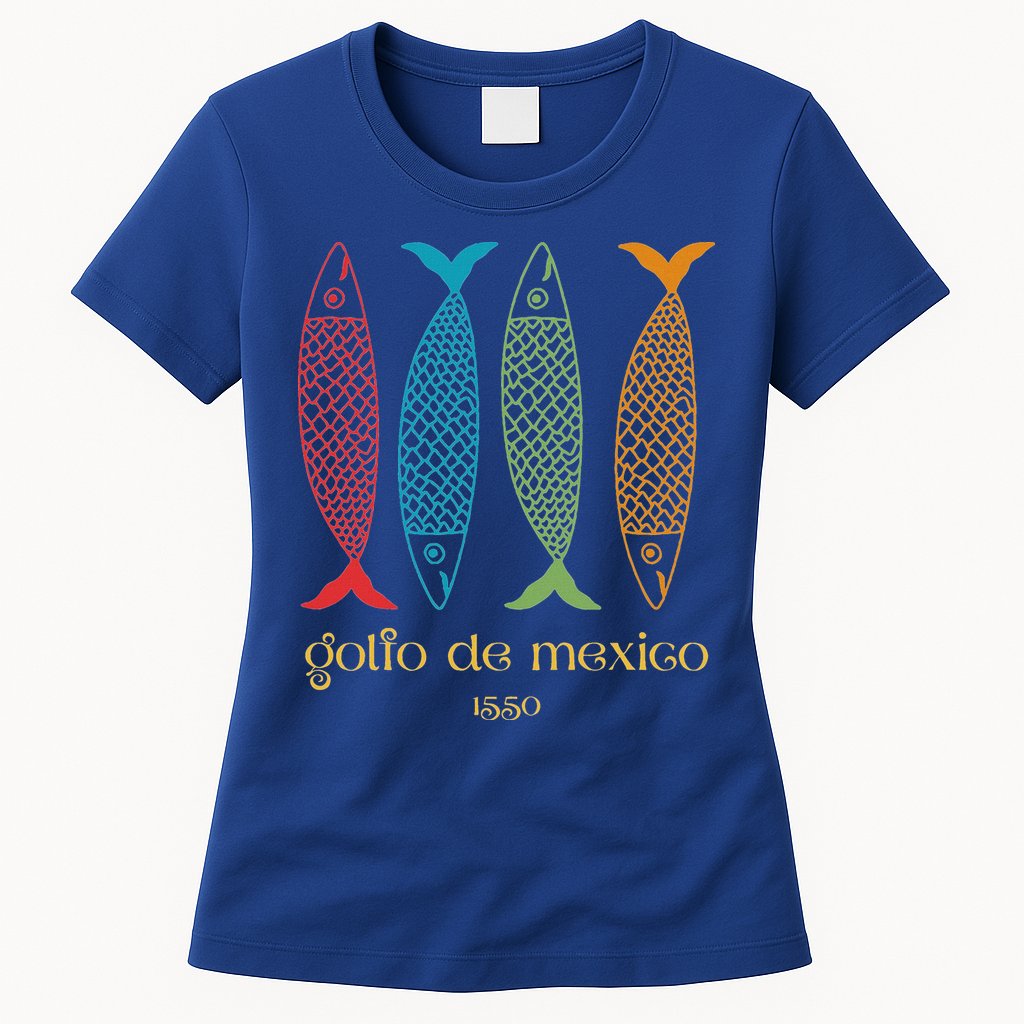 Gulf Of Mexico Golfo De MéXico 1550 Sardine Womens T-Shirt