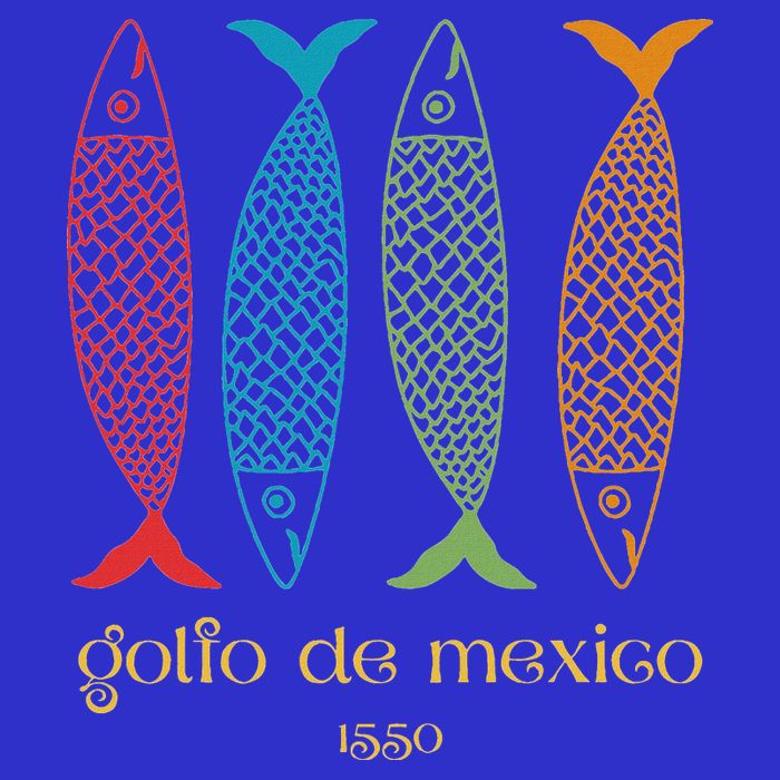 Gulf Of Mexico Golfo De MéXico 1550 Sardine Women's V-Neck T-Shirt