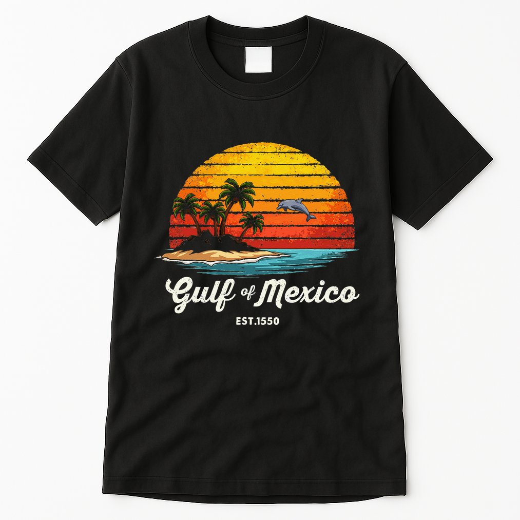 Gulf Of Mexico Since 1550 Vintage Beach Palm Proud Mexican Tall T-Shirt
