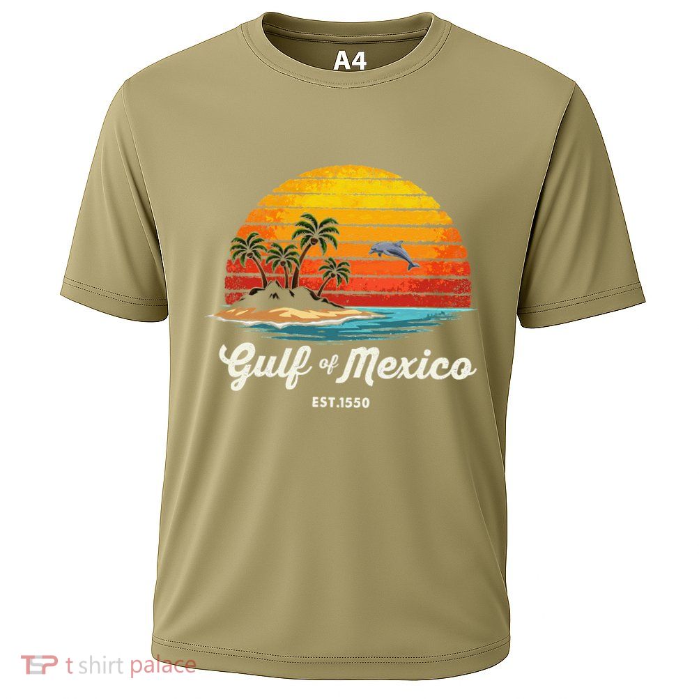 Gulf Of Mexico Since 1550 Vintage Beach Palm Proud Mexican Performance Shirt