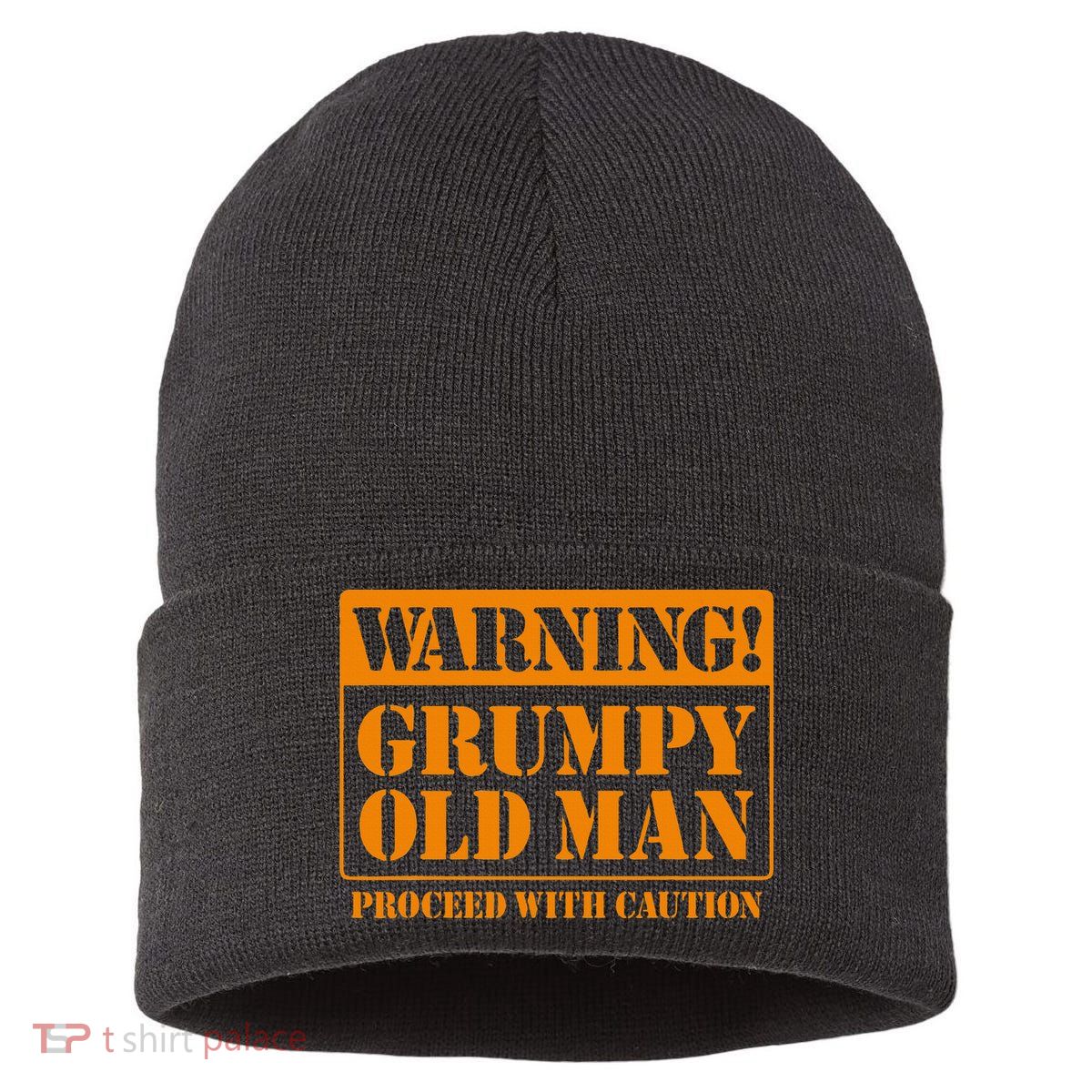 Grumpy Old Man For Grandfathers Dads Sustainable Knit Beanie