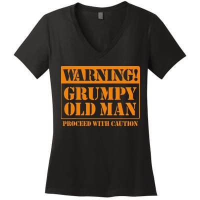 Grumpy Old Man For Grandfathers Dads Women's V-Neck T-Shirt