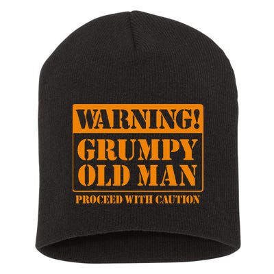 Grumpy Old Man For Grandfathers Dads Short Acrylic Beanie