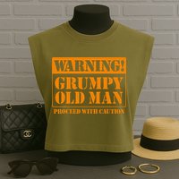 Grumpy Old Man For Grandfathers Dads Garment-Dyed Women's Muscle Tee