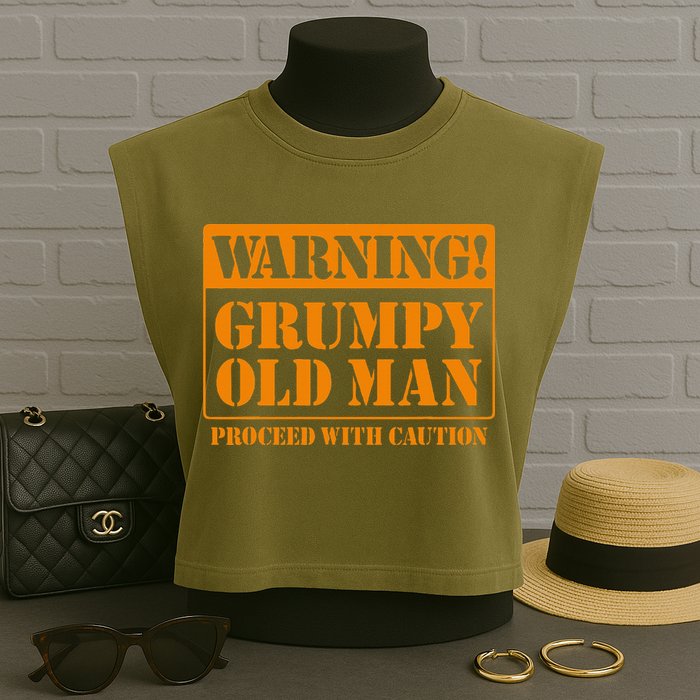 Grumpy Old Man For Grandfathers Dads Garment-Dyed Women's Muscle Tee