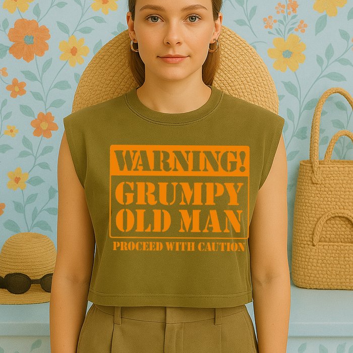 Grumpy Old Man For Grandfathers Dads Garment-Dyed Women's Muscle Tee