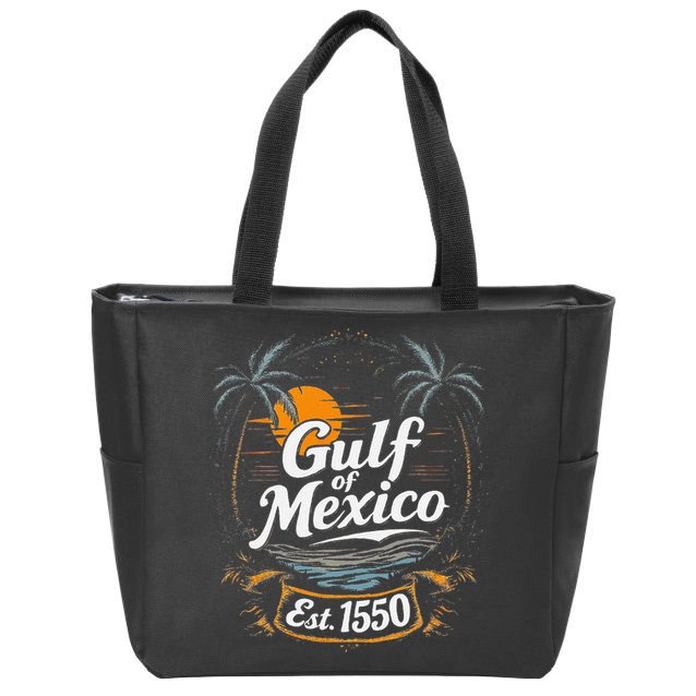 Gulf Of Mexico Est 1550 Retro Vintage Beach Zip Tote Bag