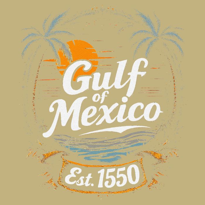 Gulf Of Mexico Est 1550 Retro Vintage Beach Button